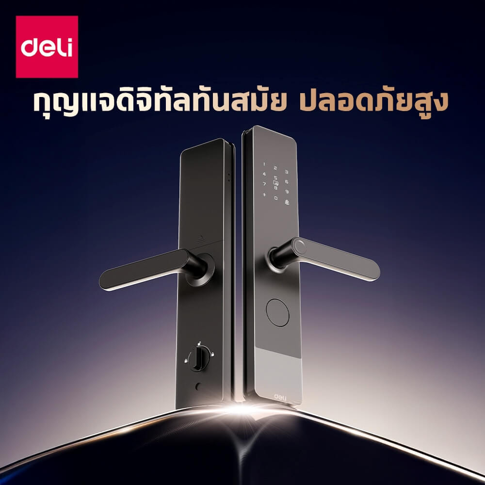 กลอนดิจิตอล DELI ES620-BK-01 ระบบสัมผัส รองรับAI สีดำ_8